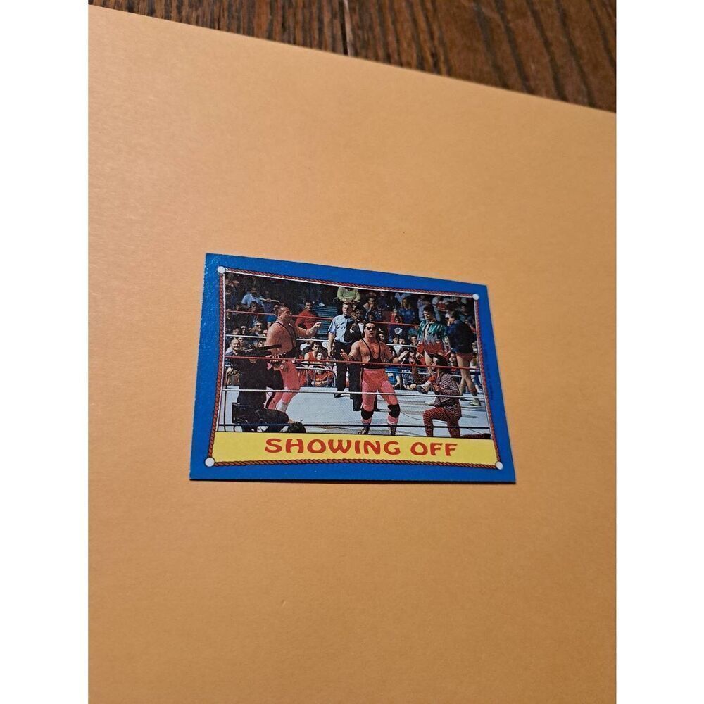 Vintage 1987 WWF Topps Trading Card 63 Hart Foundation Showing Off Wrestling